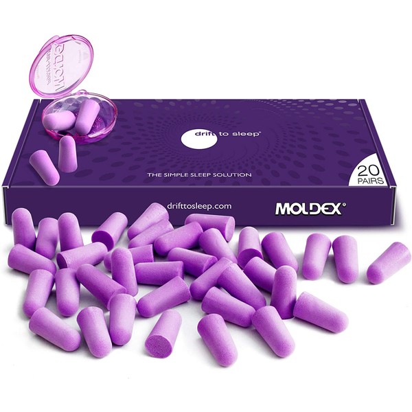 MOLDEX Soft Foam Earplugs 20 Pairs Ear Plugs for Sleeping, Snoring, Work, Travel, Shooting - 33dB Highest NRR Made in USA