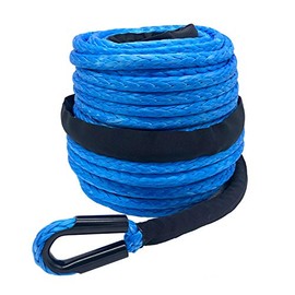 Ucreative 3/8" x 95' 20500LBs Synthetic Winch Line Cable Rope with Sheath for Off Road Vehicle SUV (Blue)