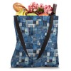 Denim Patchwork Pattern Tote Bag