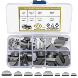 80 Pcs Feather Key Assortment, Half Moon Key Set, 3-4-5-6 mm Gib Head Key Selection Kit, Drive Shaft Key Set, Flywheel Pulley Crankshaft Assortment Kit