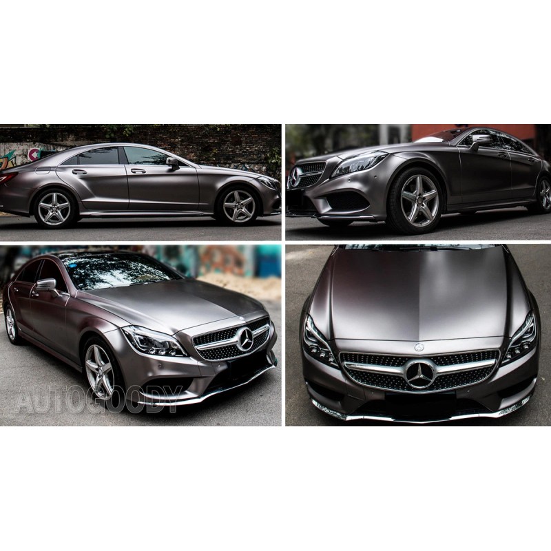 AUTOGOODY 96" x 60" Satin Matte Chrome Metallic Dark Gray