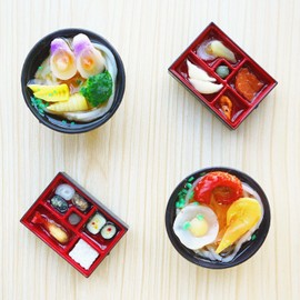 4pcs Funny Ramen & Sushi Refrigerator Magnets Decorative, for Frigdet Magnets Collector, Ramen Lover, Asian Food Lovers, Cute Home Office Decorative Magnets, with Big Strong Magnet…