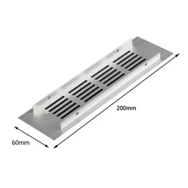Leliafleury 2Pcs Ventilation Grille Covers Aluminum Alloy Vent Cover Air Vent Grille Cover for Kitchen Cabinet Wardrobe (60x200mm)