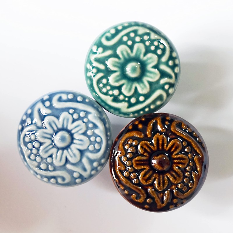 Perphin 1-2/5 inch Ceramic Kitchen Cabinet Knobs for Drawer Dresser