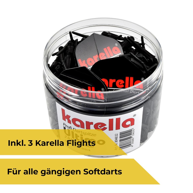 Karella Ultimo Dart Tips, Made in Germany, Sturdy Plastic Dart