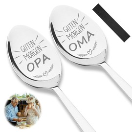 Grandma and Grandpa Gift, Set of 2 Coffee Spoons with Engraving for Best Grandma and Grandpa for Birthday, Grandma Gift, Grandpa Gift, Birthday Christmas Gifts for Grandma and Grandpa