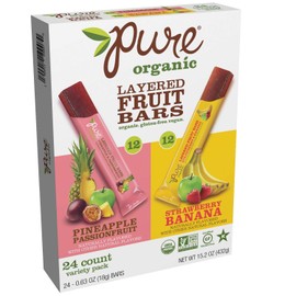 Pure Organic Layered Fruits 24 cts. (Pineapple PassionFruit & Strawberry Banana)