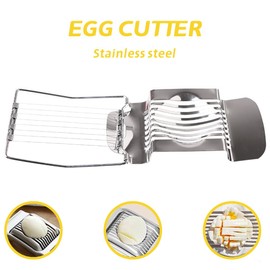 Egg Slicer, Professional Egg Divider Cutting Wires Made of Stainless Steel, Dishwasher Safe, Stable Egg Cutting Tool Made of Aluminium Egg Cutter for Round and Oval
