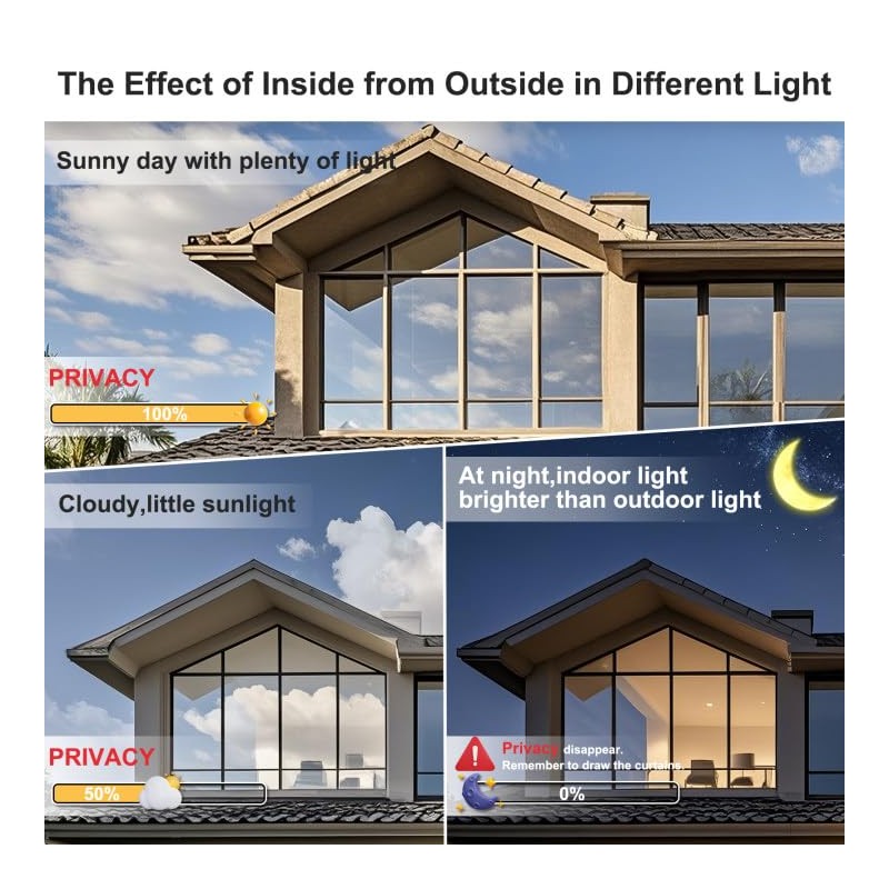 MAGIDEKOR Window Privacy Film One Way, Reflective Mirror Window Film