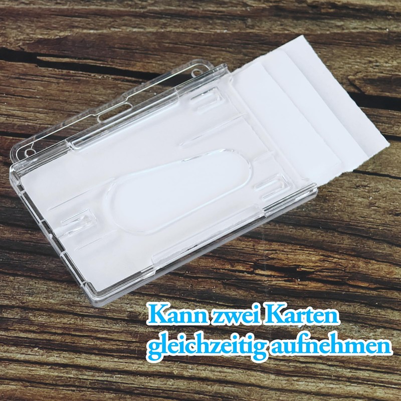 ID Card Holder, Pack of 2 Transparent Card Cases with
