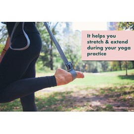 Gurus Yoga Strap with Thick Durable Cotton and Extra Safe Adjustable D-Ring Buckle 6 Feet Long Stretching with Loops for Flexibility