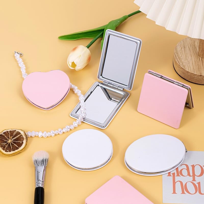Compact Mirror, 1X/2X Magnification Travel Pocket Makeup Double Sided, Portable,