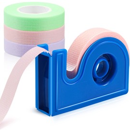 3 Rollos Cintas de Pestañas para Extensión de Pestañas con Cortador Dispensador de Cinta Plástica Azul Cinta de PE de Tela Transpirable Debajo de Ojo para Piel Sensible Suministro Extensiones Pestañas