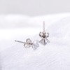 White Cubic Zirconia Studs Earrings Set, 3 Pairs Sterling Silver