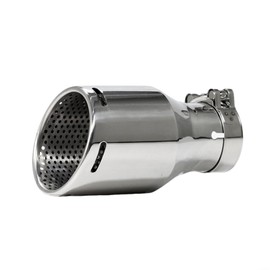 Vechkom 2.5" Exhaust Tip 2.5" Inlet 3.5" Outlet 6.5" Length Chrome Muffler Tail Pipe Tip with Drain Holes Universal Fit for Car Truck Diesel Clamp-On Stainless Steel Polished Silver