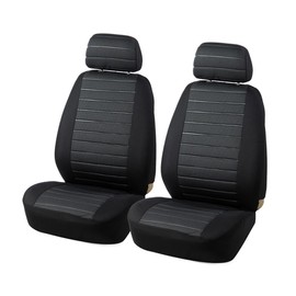 JNNJ Pack of 2 Car Seat Covers, Universal Car Seat Covers Set for Front Seats, Car Seat Cover for Driver's Seat Passenger, Fit & Perfect Protection for Car Seats (Grey)
