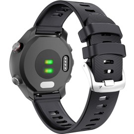 ANCOOL for Garmin Forerunner 245/645/55 Watch Band, 20mm Silicone Sport Watch Band Compatible with Garmin Vivoactive 3/Vivoavtive 5/Venu/Venu SQ 2,for Galaxy Watch 7/6/5/4(Black)