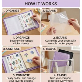 Sticker Organizer Binder for Collecting & Storage – Scrapbook Sticker Album for Neat Craft Organization