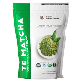 Te Matcha Orgánico en Polvo |100 gr | Te Verde Matcha 100% Orgánico Natural BULK Superfoods | Matcha Tea Powder | Organic Matcha Green Tea | 100g | Healthy and Natural Food
