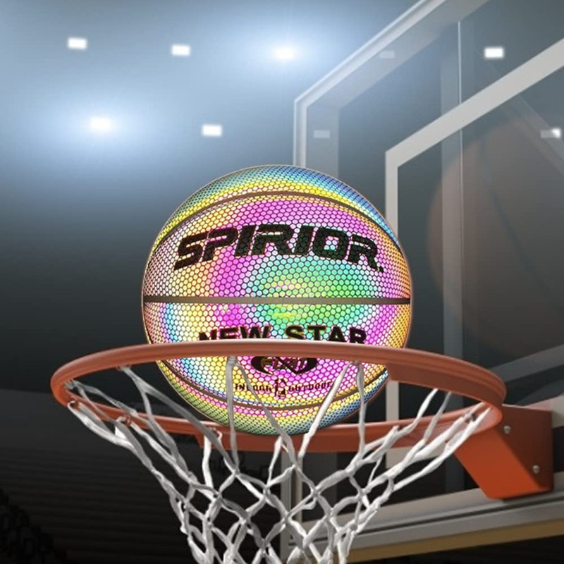 In The Dark Reflective Basketball - Rainbow Size 7 (29.5)