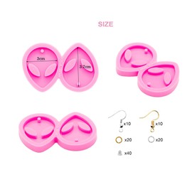Angel Wings 103Pcs Earring Resin Molds Kit, 3Pcs Alien-Shape Silicone Molds for Epoxy Resin Earring Making Keychain Mold with Earring Hooks for DIY Earrings, Jewellery Craft, Small Size