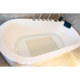 BOWERBIRD Premium Comfort & Safety Bathtub Mat: 800+ Air-Filled Cells for Cloud-Like Softness & Cushioned Support | Non-Slip Design for Sensitive Feet, Reduces Fatigue, Natural Rubber (Cream