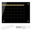 Glass Dry Erase Whiteboard,Monthly Calendar Whiteboard,18" x 24",Frameless Glass White