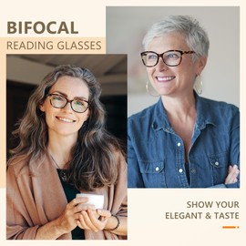 EASY READ Bifocal Reading Glasses for Women,Blue Light Blocking Computer Readers,Anti UV Women Eyeglasses with Spring Hinge(Magnification 2.25,Demi)