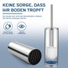 FIISAYL Toilet Brush with Stainless Steel Handle and Base, Matt