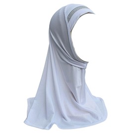 Children instant headscarf hijab Al Amira with glitter borde (White)