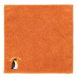 Imabari Towel Brand Certified Towel Handkerchief, Animal Embroidery, 9.8 inches (25 cm), Organic Cotton, Fluffy, Cute, Made in Japan (Penguin)