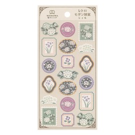 WANOWA 1354144 Retro Modern Japanese Sticker, Large [Hanamari]
