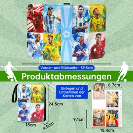 Oirigaga Football Trading Card Album 4 Compartments Football Cards Scrapbook Collector Book with Zip Carry Handle and 50 Sleeves for 400 Cards Sports Cards Book Folder Folder Folder