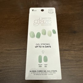 Dashing Diva GLAZE semi cured gel nail strips MATCHA DREAM need LED light