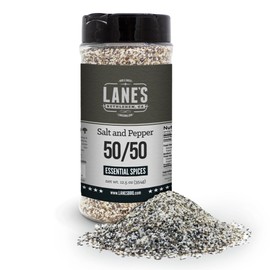 Lane's 50/50 Salt and Pepper Seasoning, All-Natural Salt & Pepper Spice, 16 Mesh Coarse Black Pepper Seasoning Salt, Gluten-Free, Made in USA, 12 Oz