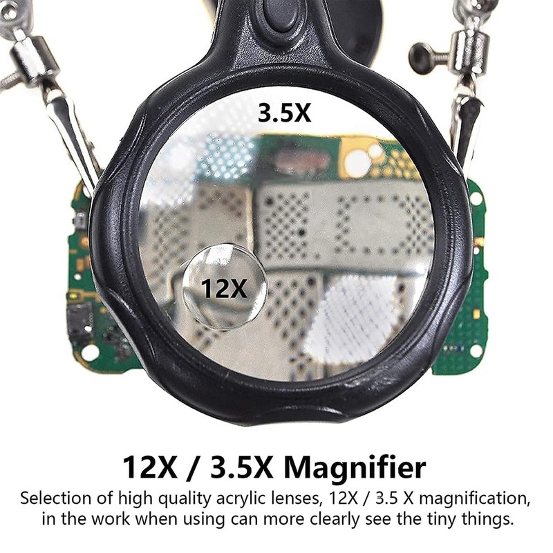 AIMALL LED Magnifier Soldering Iron Stand, Third Hand Helping Station