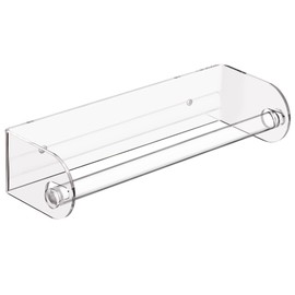 Srenta Clear Acrylic Paper Towel Holder Wall Mount Paper Towel Holder Under Cabinet, Wall Mounted Undermount Hanging Paper Towels Holder Dispenser, Holds Jumbo Rolls, Adhesive Strips & Screws Included