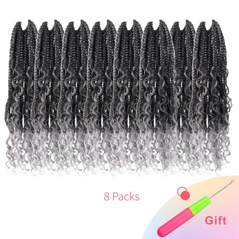 Niseyo Goddess Box Braids Crochet Hair 12 Inch 8 Packs