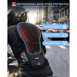 CE Level 2 Certified Motorcycle Back Protector, Lightweight Spine Armor Pad with Adjustable Straps Protective Gear for Motorcycle Riding Jackets, Motocross, Snowboarding, Skateboarding (Large-X-Large)