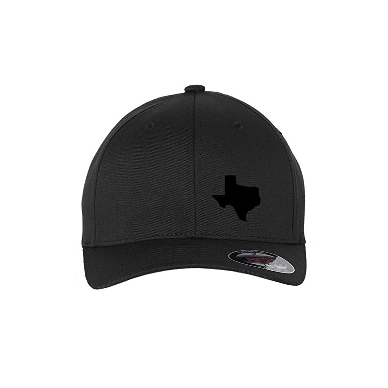 Black Texas Map 6 Panel Mid Profile Flexfit Twill Cap