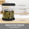 SOPHICO Pickle and Olives Jar Container with Strainer Flip, Leak-proof