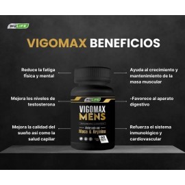 Vigomax Mens Maca Arginina 3 Frsc 60 Caps 500 Mg C/u Nulife
