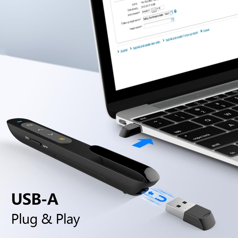 Norwii 2.4G Multifunction Wireless Presenter with Pointer for PowerPoint Presentation