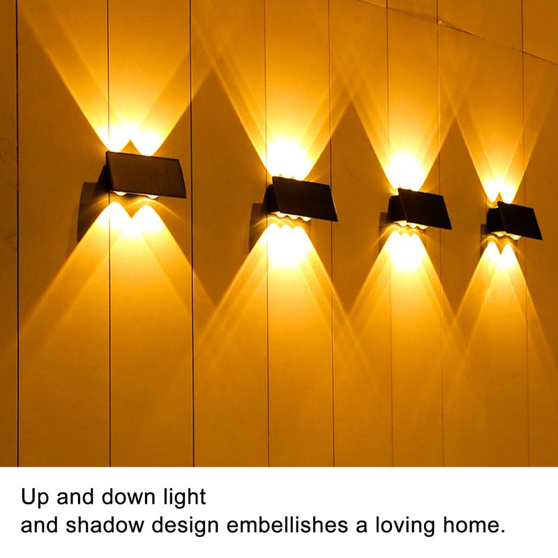 Solar Lights Outdoor IP67 Waterproof 4 LED Solar Fence Lights
