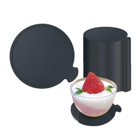 YYaaloa 3.15 Inch Mini Cake Boards Round 100pcs Black Mini Dessert Plates Mousse Cupcake Trays Base Paper Plates Circle Dessert Board
