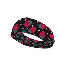 Strawberry Headband Turban Women Strawberry Headwarp Bandana Strawberry Hair Band Headwear BW45 (F)