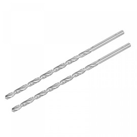 sourcing map HSS(High Speed Steel) Extra Long Twist Drill Bits, 6.5mm Drill Diameter 200mm Length for Hardened Metal Woodwork Plastic Aluminum Alloy 2 Pcs