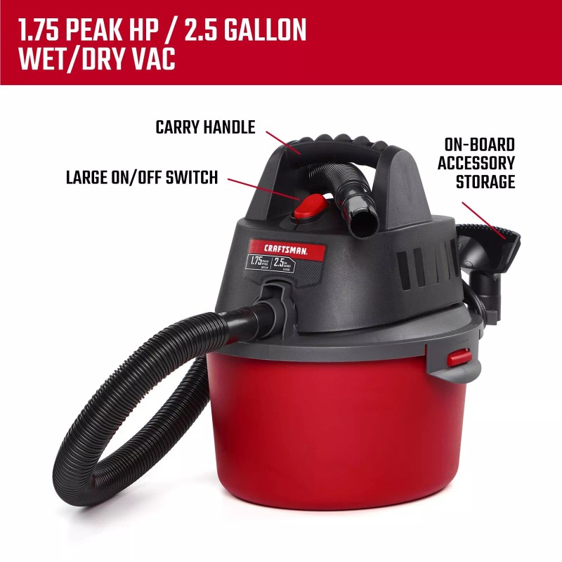 CRAFTSMAN 2.5 gal Corded Wet/Dry Vacuum 3 amps 120 V