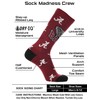 Alabama Crimson Tide Mayhem Crew Socks (Crimson/Black/White, Medium) - Alabama