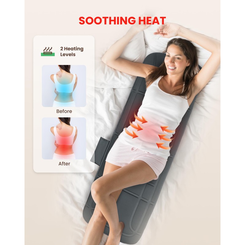 Heycool Full Body Massage Mat with Heat, Vibration Back Massage